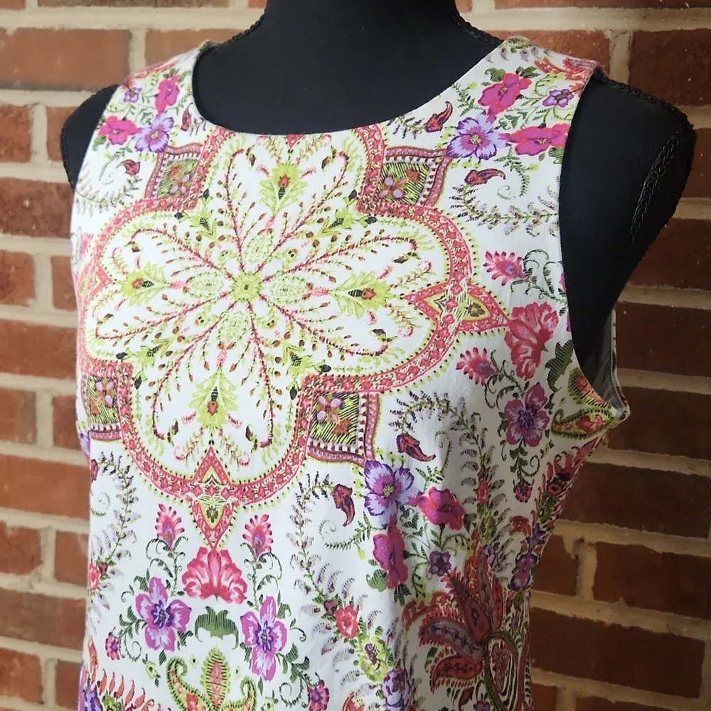 London Times Pink and White Floral Dress, Size 8 - Picture 2 of 8